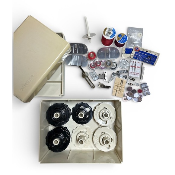 Vintage SINGER Sewing Box w/ Flexi Stitch Pattern Cams x 12 + Accessories, Parts - Picture 2 of 8